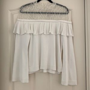 Willow and Clay long sleeve sweater white in color